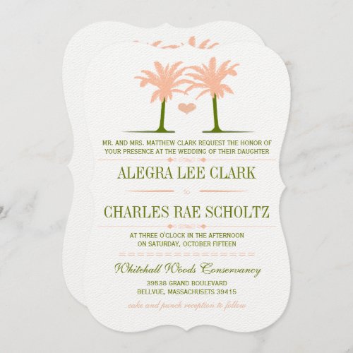 Olive and Peach Beach Typography Invite