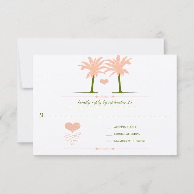 Olive and Peach Beach Typography Invite (Front)