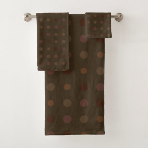 Olive and Pink Dots Bath Towel Set