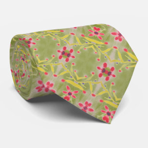 Olive And Red Neck Tie