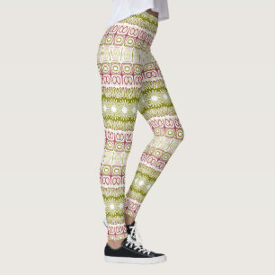 Olive and Rose Mandala Pattern Leggings