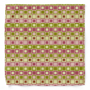 Olive and Rose Square Pattern Bandana