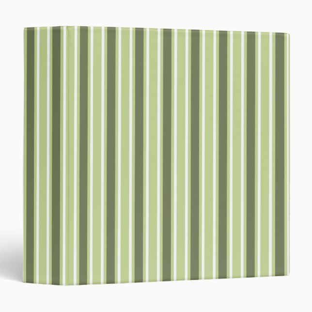 Olive and white candy stripes 3 ring binder (Front/Spine)