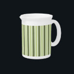 Olive and white candy stripes beverage pitcher<br><div class="desc">Olive and white candy stripes</div>