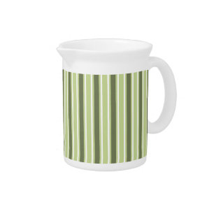 Olive and white candy stripes beverage pitcher