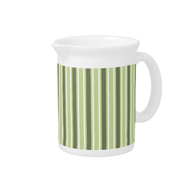 Olive and white candy stripes beverage pitcher (Right)