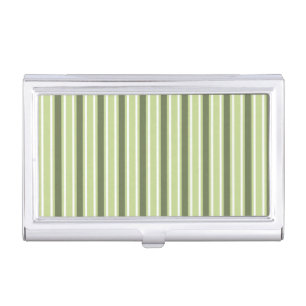 Olive and white candy stripes business card case