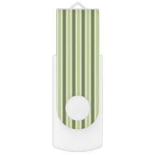 Olive and white candy stripes flash drive