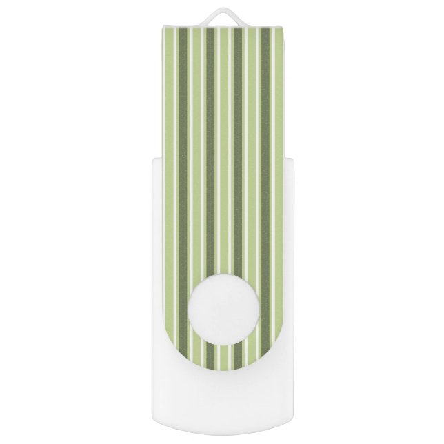 Olive and white candy stripes flash drive (Back (Vertical))