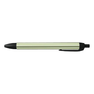 Olive and white candy stripes pen
