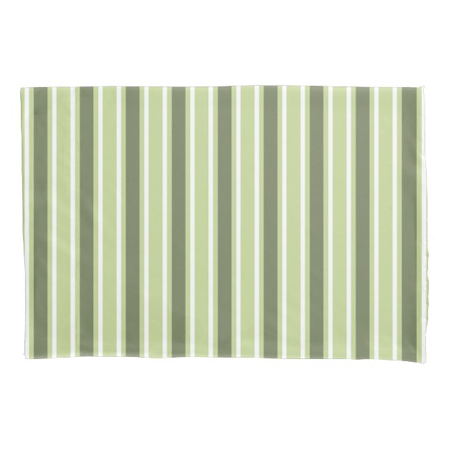 Olive and white candy stripes pillow case (Front)