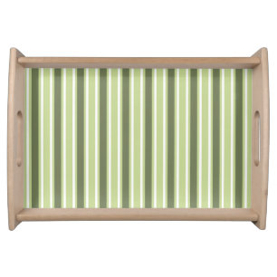 Olive and white candy stripes serving tray