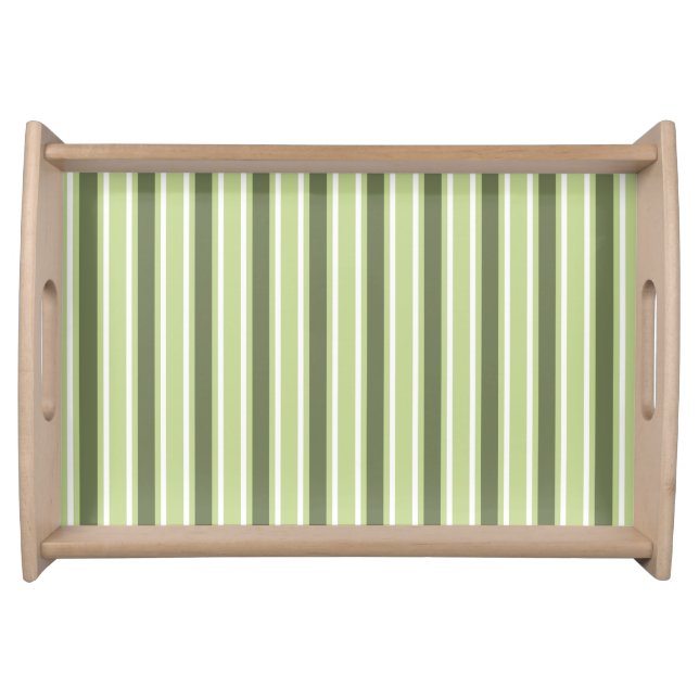 Olive and white candy stripes serving tray (Front)