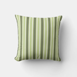 Olive and white candy stripes throw pillow