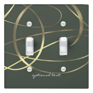 Olive Army Green & Gold Faux Foil Custom Chic Light Switch Cover