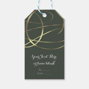 Olive Army Green & Gold Faux Foil Custom Favor Gift Tags