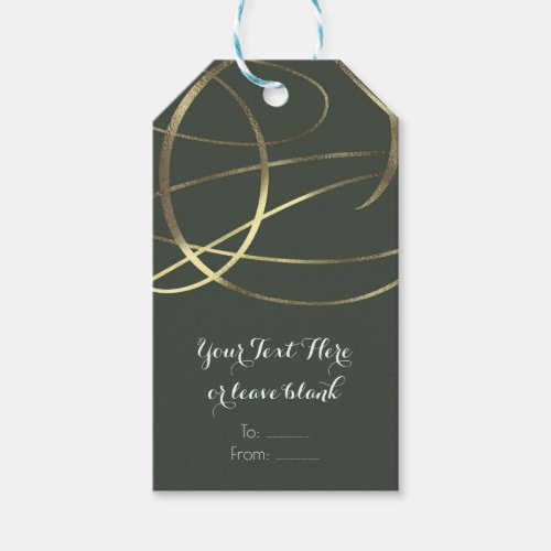 Olive Army Green & Gold Faux Foil Custom Favor Gift Tags