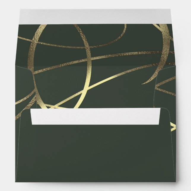 Olive Army Green & Gold Faux Foil Invitation Envelope (Back (Bottom))