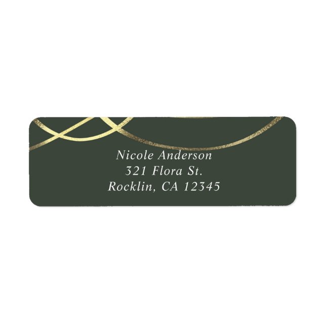 Olive Army Green & Gold Faux Foil Invitation Label (Front)