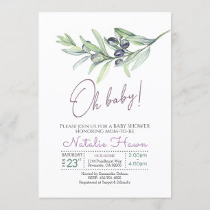 Olive baby shower invitation