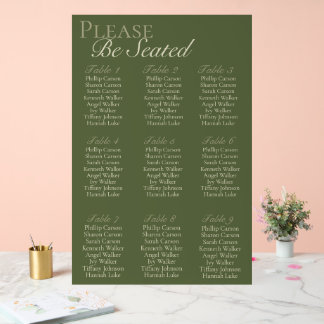 Olive & Beige 9 table Seating Chart