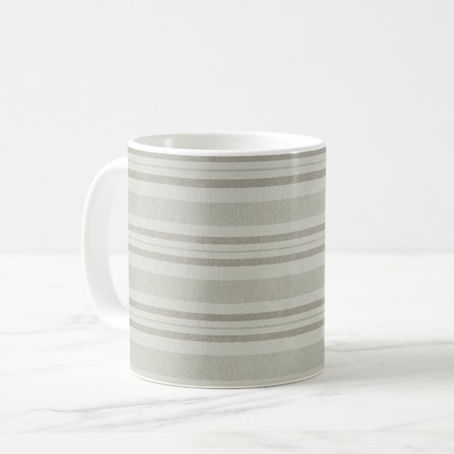 Olive Beige Striped Pattern Mug