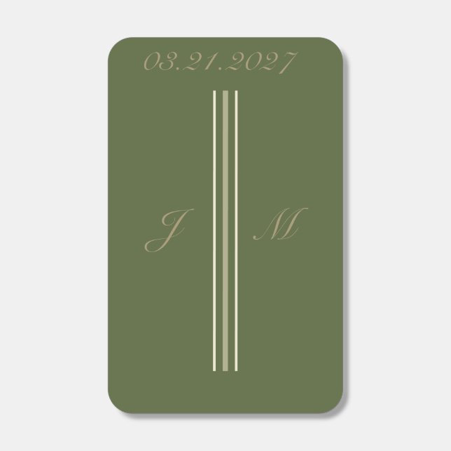 Olive & Beige Wedding Matchboxes (Front)