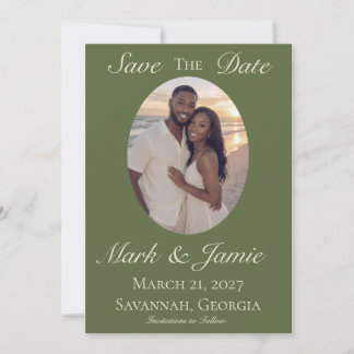 Olive & Beige Wedding Save the Date