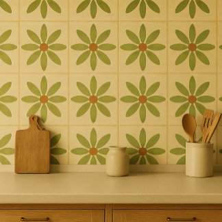 Olive Bloom Tile – Vintage Floral Pattern