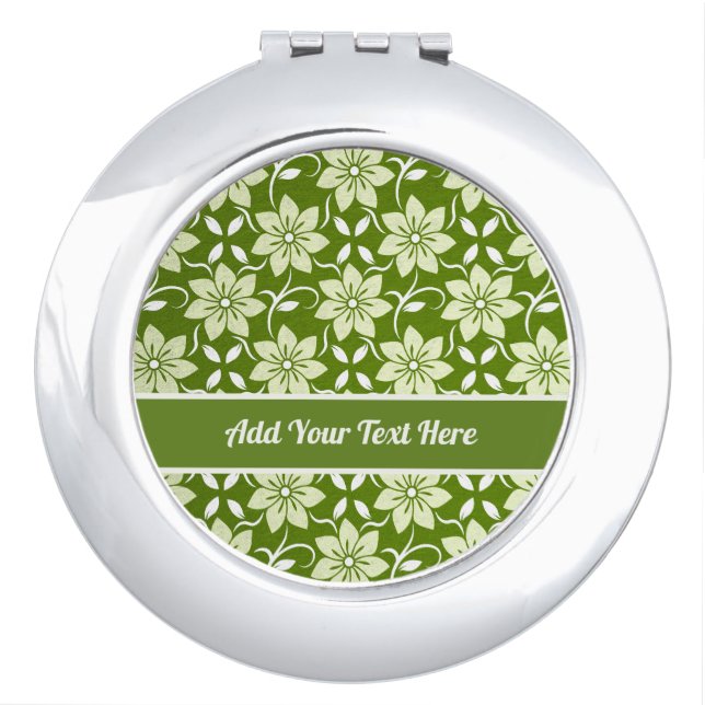 Olive Blossom Repeat Compact Mirror (Front)