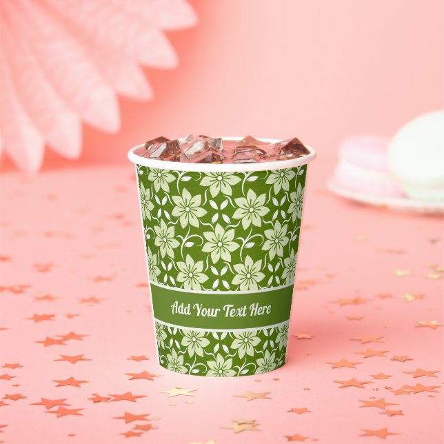 Olive Blossom Repeat Paper Cups (Insitu)