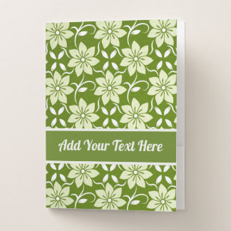 Olive Blossom Repeat Pocket Folder