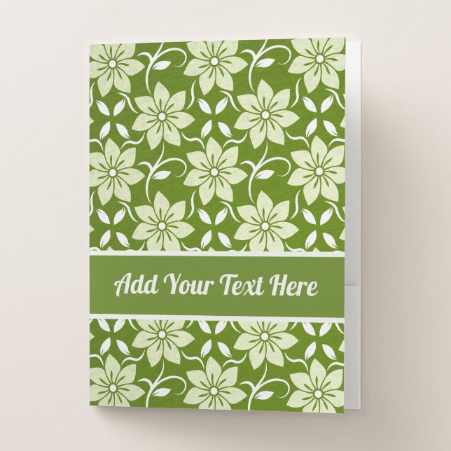 Olive Blossom Repeat Pocket Folder (Front)