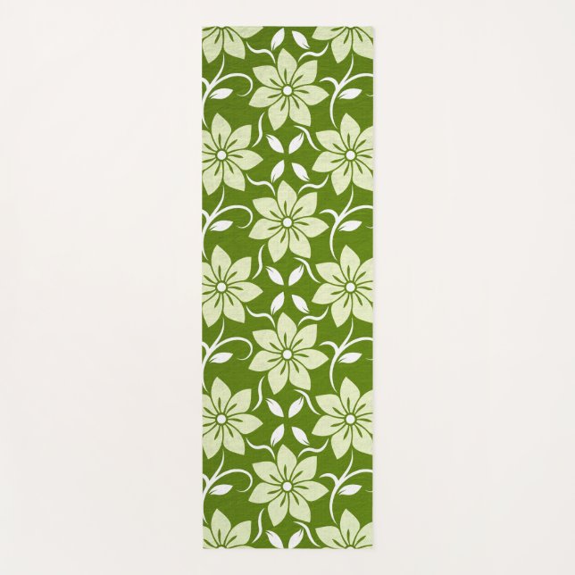 Olive Blossom Repeat Yoga Mat (Front)
