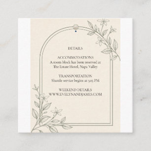 Olive Botanical Arch Wedding Details Card