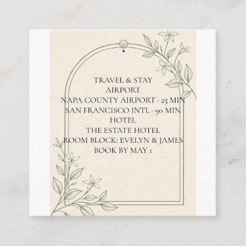 Olive Botanical Destination Wedding Travel Insert