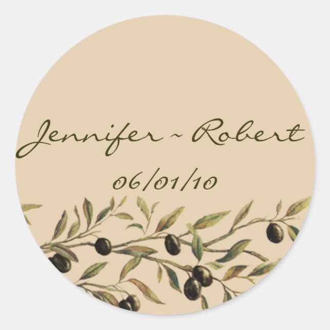 Olive Branch: A Tuscan Touch Classic Round Sticker (Front)