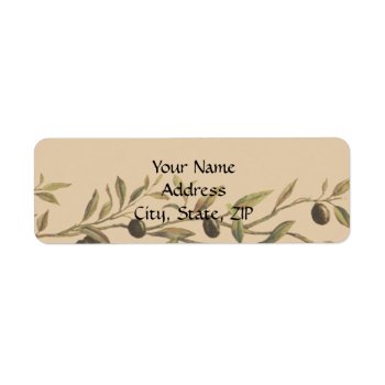 Olive Branch: A Tuscan Touch Label by NoteableExpressions at Zazzle