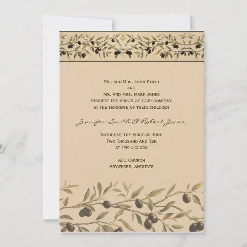 Olive Branch: A Tuscan Touch Custom Invitations