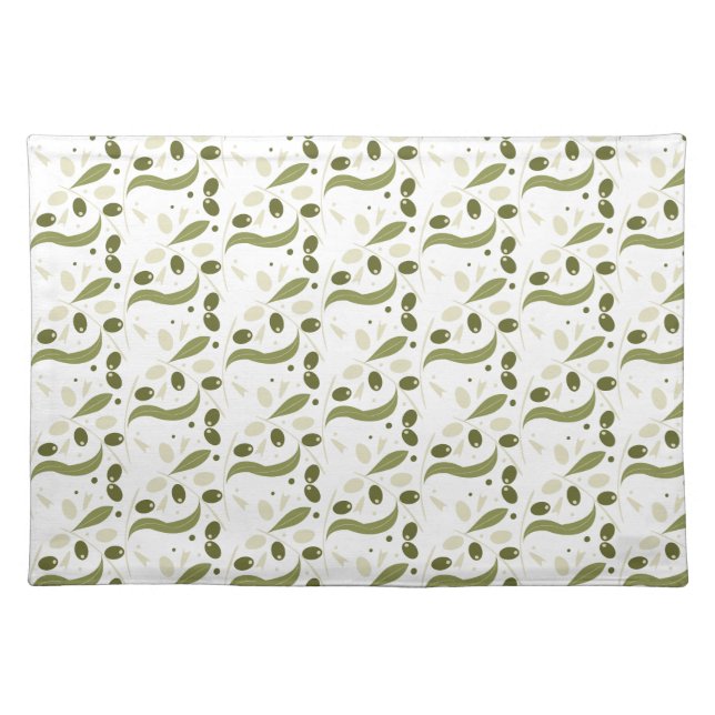 Olive Branch and Leaves Cloth Placemat (Front)