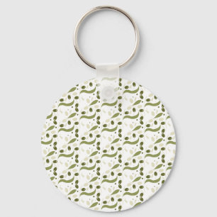 Olive Branch and Leaves Seamless Pattern       Keychain