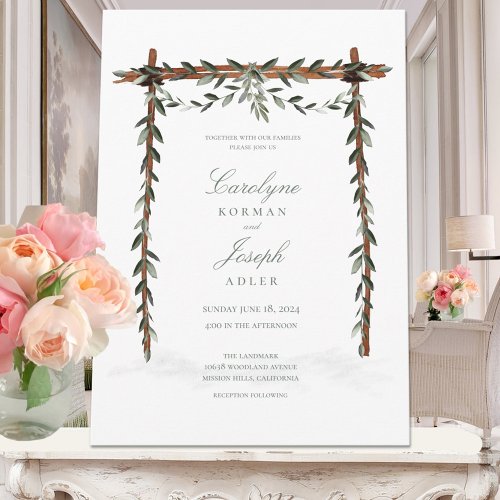 Olive Branch Arch Canopy Wedding Invitation