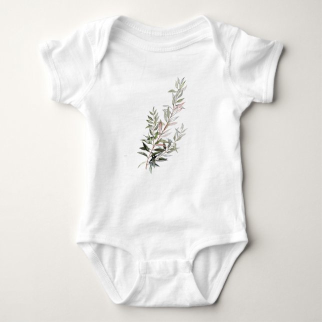 Olive branch baby bodysuit (Front)