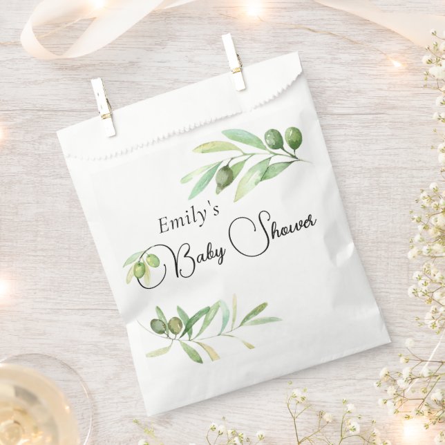 Olive branch Baby Shower  Favor Bag (Clipped)