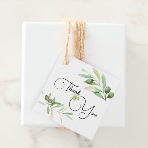 Olive branch Baby Shower Thank You Favor Tags