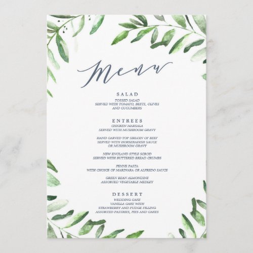 Olive Branch Boho Garden Menu