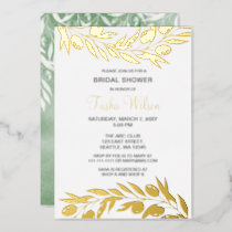 Olive Branch Botanical Bridal Shower Invitation Foil Invitation