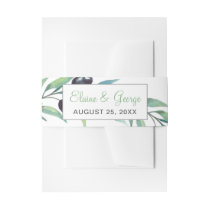 Olive Branch Botanical invitations belly band