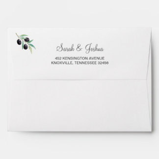 Olive Branch Botanical invitations envelopes