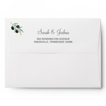Olive Branch Botanical invitations envelopes